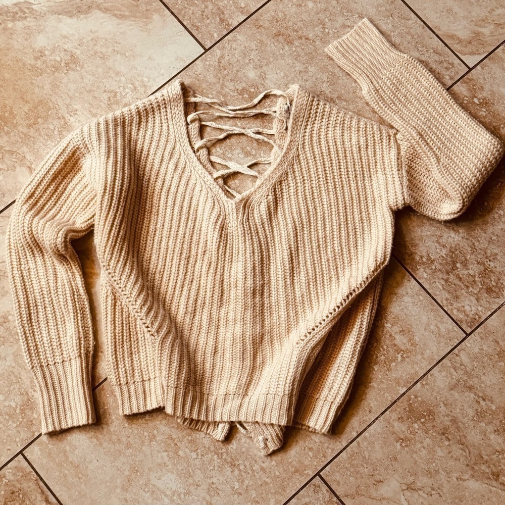American Rag Sweater Lace‎ Up Back - Picture 6 of 9